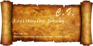 Czvitkovics István névjegykártya