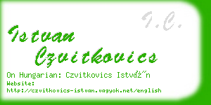 istvan czvitkovics business card